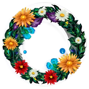 Circle Frame With Flowers PNG Fjk PNG