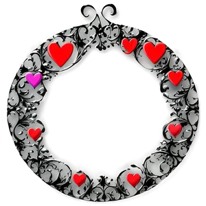 Circle Frame With Hearts PNG Gum