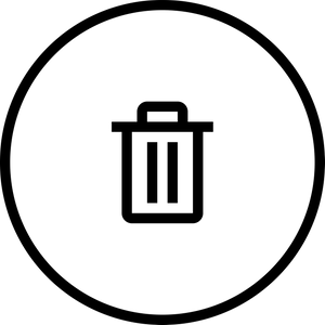 Circle Outlined Trash Can Icon PNG