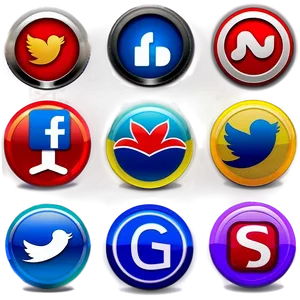 Circle Social Media Buttons PNG Ckj47