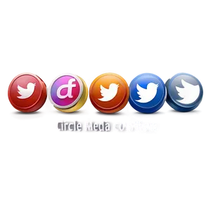 Circle Social Media Buttons PNG Dia