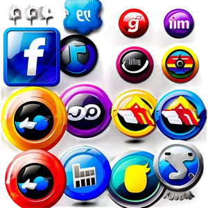 Circle Social Media Buttons PNG Xmf11