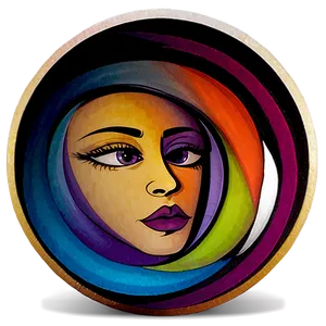 Circle With Abstract Faces PNG 04302024