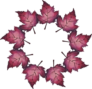 Circular Arrangementof Autumn Leaves PNG image