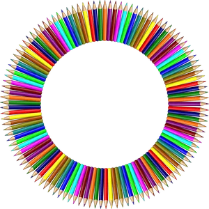 Circular Arrayof Colored Pencils PNG image