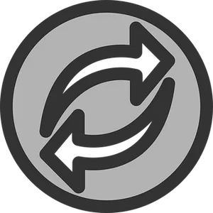 Circular Arrow Icon Gray Background