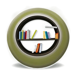 Circular Bookshelf PNG 05242024