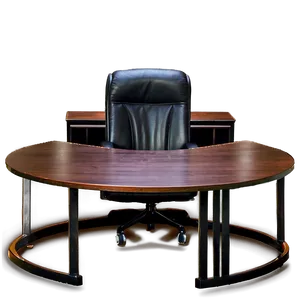 Circular Office Desk PNG 06122024
