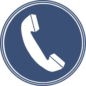 Circular Phone Icon Navy Background PNG image