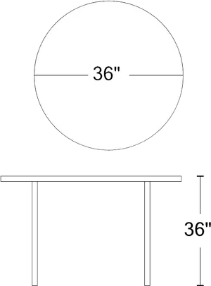 Circular Table Diagram36 Inches PNG