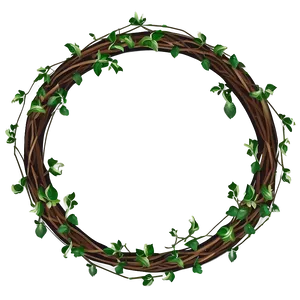 Circular Vine Wreath Design PNG image