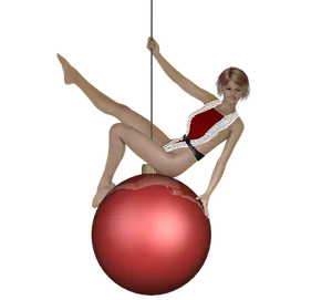 Circus_ Performer_on_ Red_ Ball