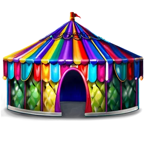 Circus Tent In Rainbow Colors PNG Sac