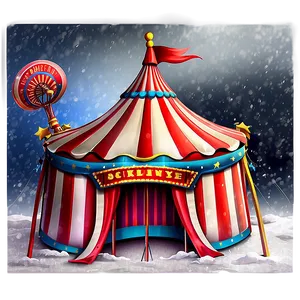 Circus Tent In Snow PNG 06132024
