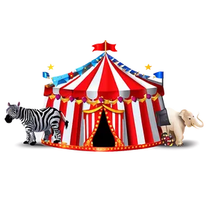Circus Tent With Animals PNG 06132024