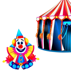 Circus Tent With Clowns PNG 06132024