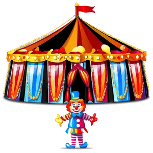 Circus Tent With Clowns PNG 06132024