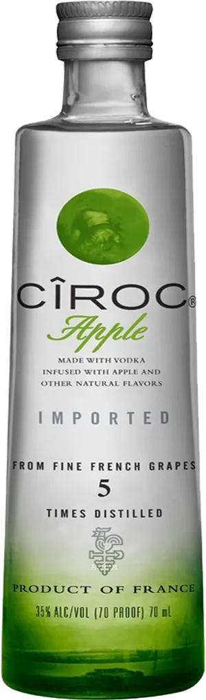 Ciroc Apple Vodka Bottle PNG image