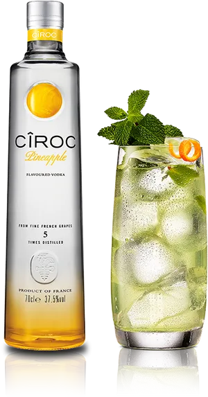 Ciroc Pineapple Vodkaand Cocktail PNG image