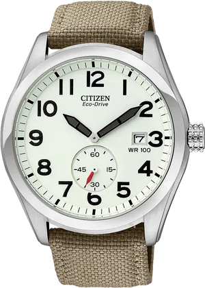 Citizen Eco Drive Watchwith Canvas Strap PNG image