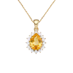 Citrine Necklace Jewel PNG Knh60