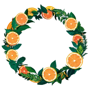 Citrus And Herb Kitchen Wreath PNG Mkb36