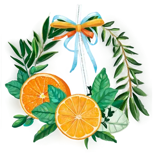 Citrus And Herb Kitchen Wreath PNG Rjx