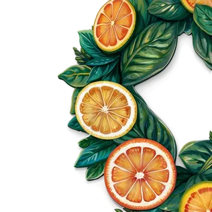 Citrus And Herb Kitchen Wreath PNG Tos96