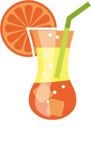 Citrus Cocktail Illustration PNG image