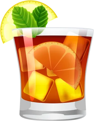 Citrus Cocktail Illustration PNG image