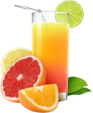 Citrus Fruit Juice Glass PNG image