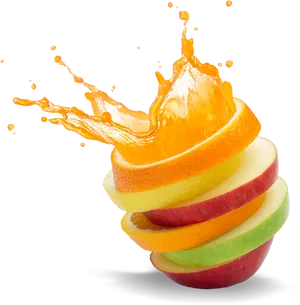 Citrus Fruit Splash Juice Concept PNG