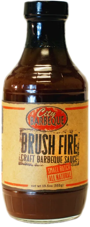 City Barbeque Brush Fire Sauce Bottle PNG image