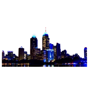 City Skyline At Night Photo PNG 2