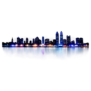 City Skyline At Night Photo PNG Vfr
