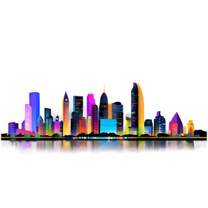 City Skyline At Night Picture Png Mhs PNG image