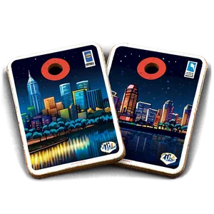 City Skyline Cornhole Bag PNG 86