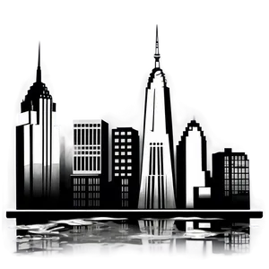 City Skyline Silhouette PNG Apu73