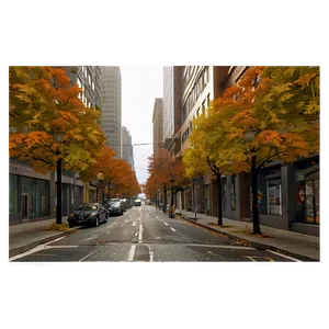 City Street During Autumn PNG 06252024