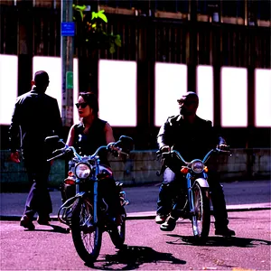 City Street With Bikers PNG 06252024