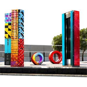 City Street With Public Art Png 42 PNG image