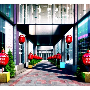 City Street With Seasonal Decorations Png 78 PNG image