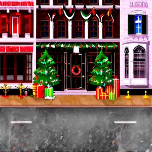 City Street With Seasonal Decorations PNG 83 PNG