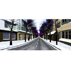 City Street With Seasonal Decorations PNG Ida67 PNG