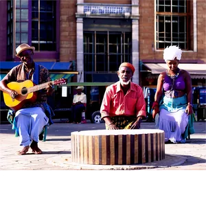 City Street With Street Performers PNG 06252024