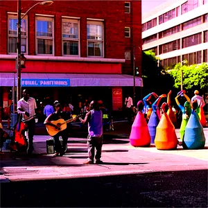 City Street With Street Performers Png Sqy91 PNG image