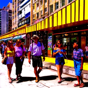 City Street With Tourists Png Bam95 PNG image