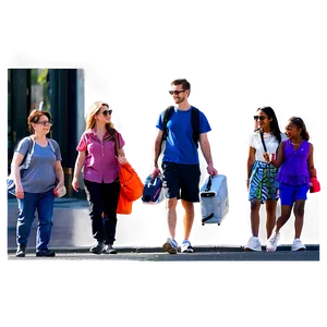 City Street With Tourists Png Isi56 PNG image