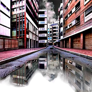 City Street With Water Puddles PNG 59 PNG