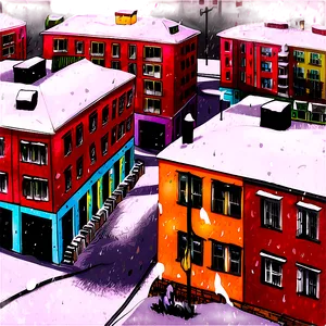 City Under Snowfall PNG 60 PNG